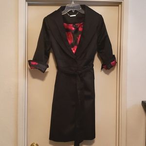 Black satin coat